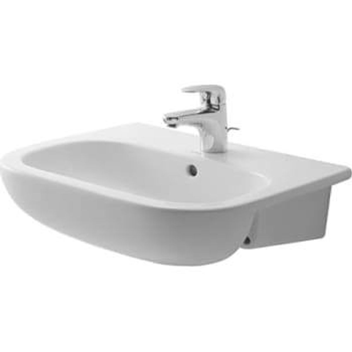 Duravit D-code vask til halv nedfældning 55 cm med hanehul