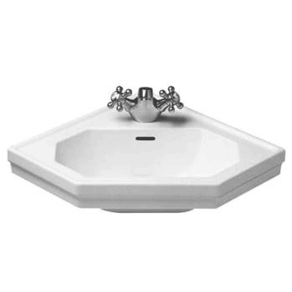 Duravit 1930 serien vask 60 cm hjørnemodel med wondergliss