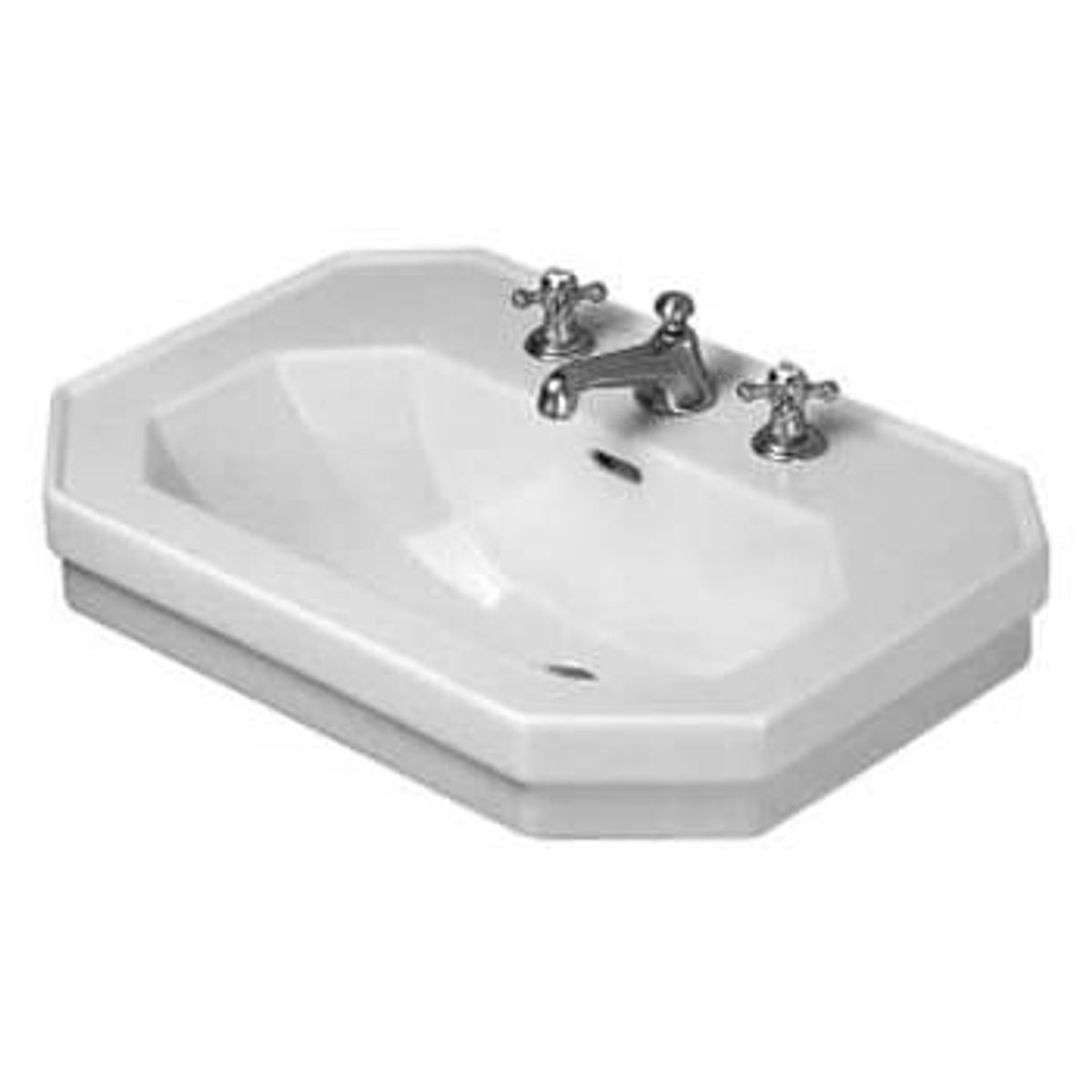 Duravit 1930 serien vask 70 cm med hanehul og wondergliss