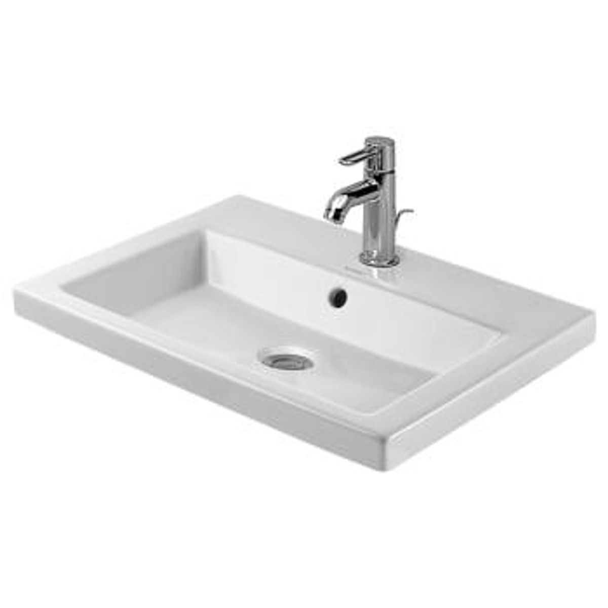 Duravit 2nd floor vask 60 cm til nedfældning med hanehul