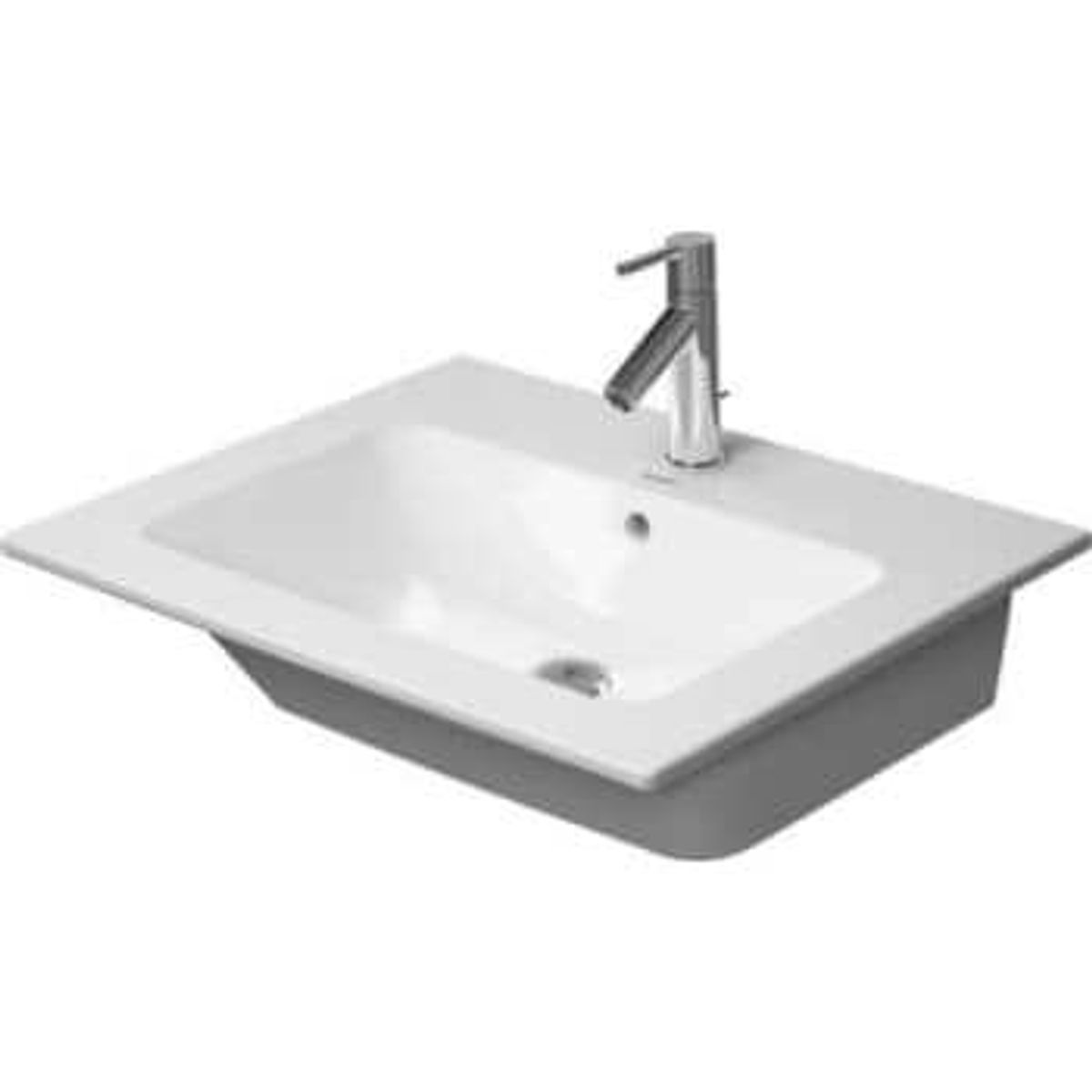 Duravit ME by Starck vask 63x49cm med hanehul og overløb, WonderGliss