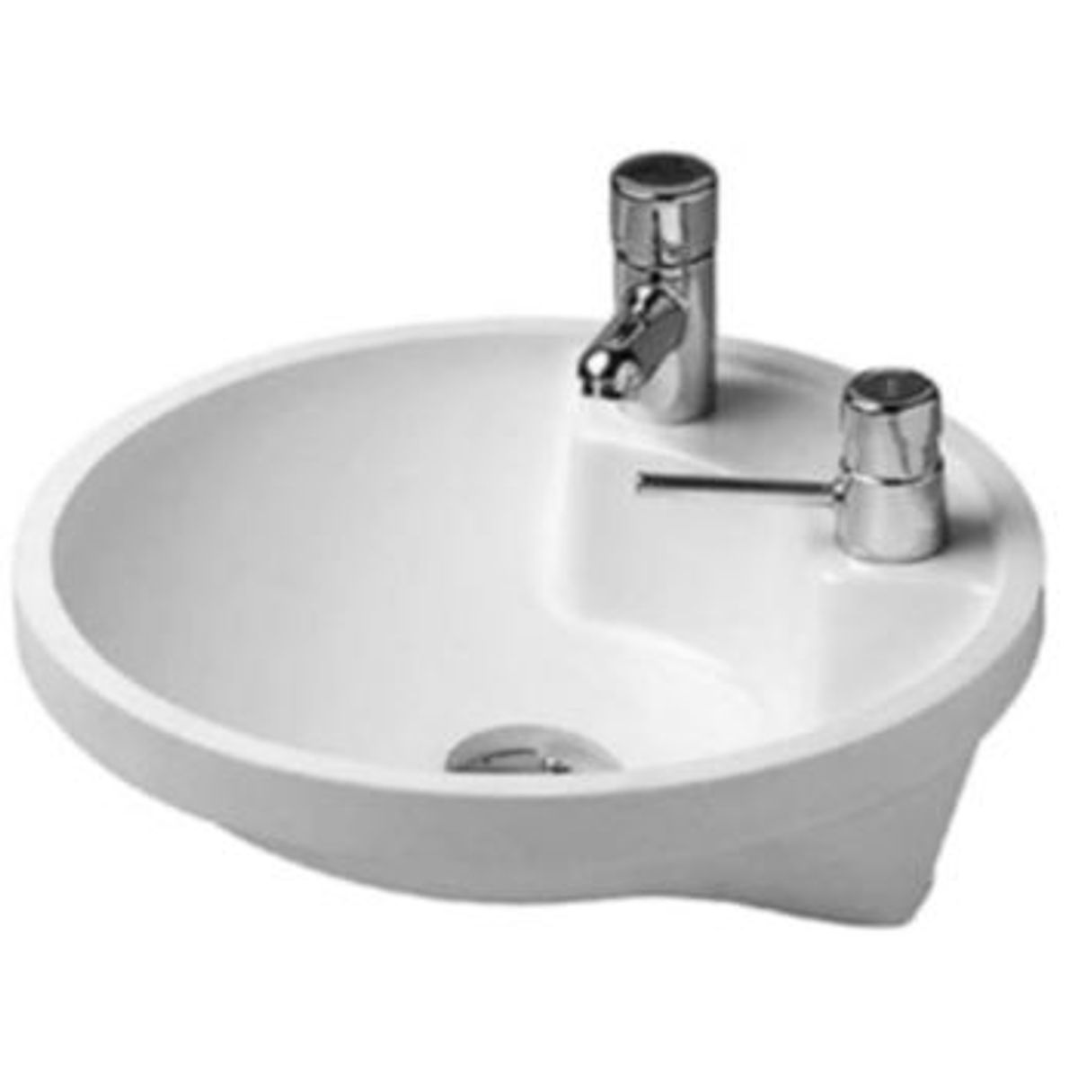 Duravit Architec vask til underlimning 40 cm uden overløb med hanehul og