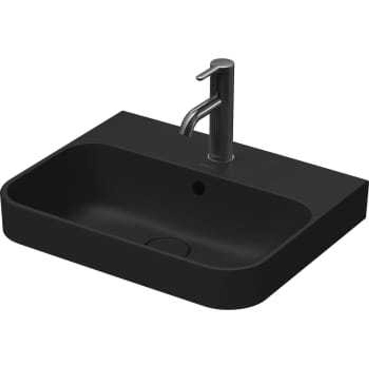 Duravit Happy D2 Plus bowle med hanehul 500x400mm, antracit, WonderGliss