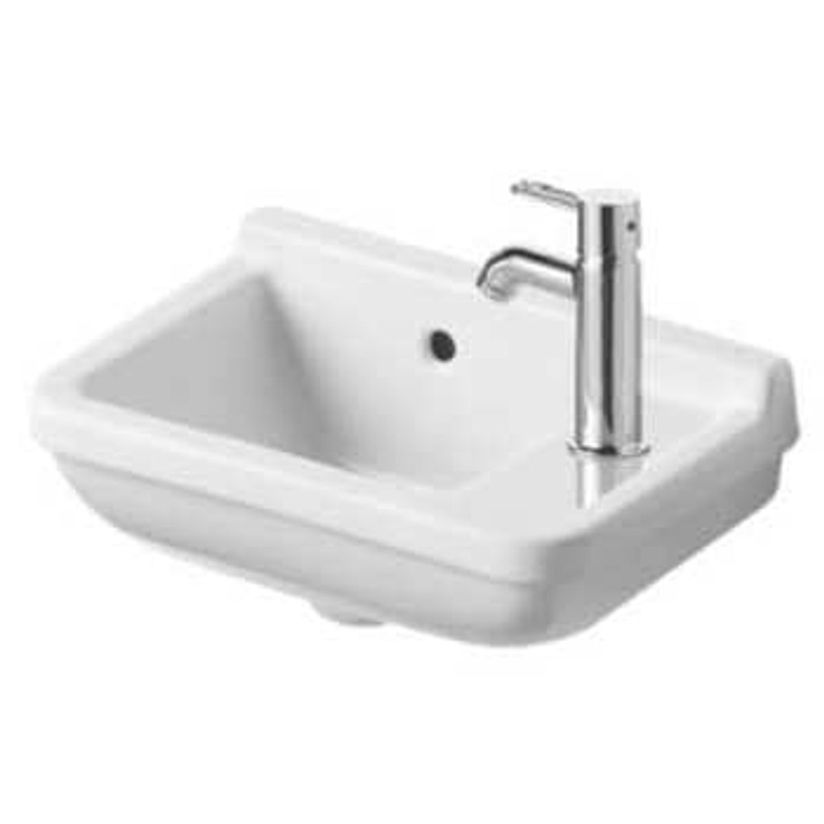 Duravit Starck 3 vask 40 cm med hanehul til højre, wondergliss