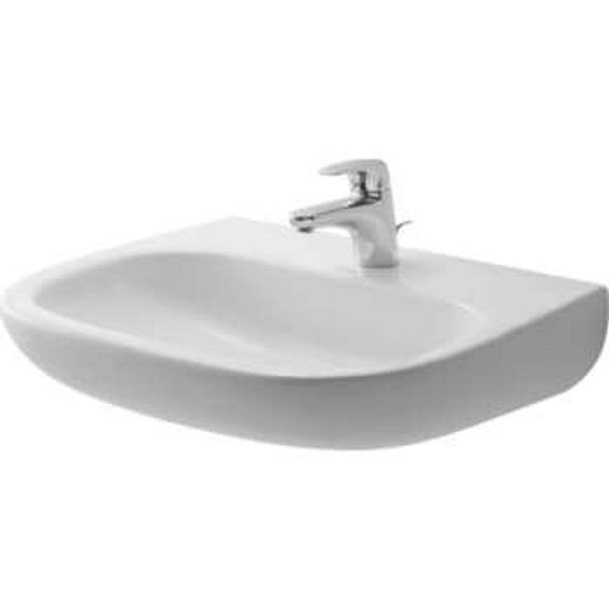 Duravit D-Code håndvask 60 x 46 cm til væg uden hanehul, uden oveløb