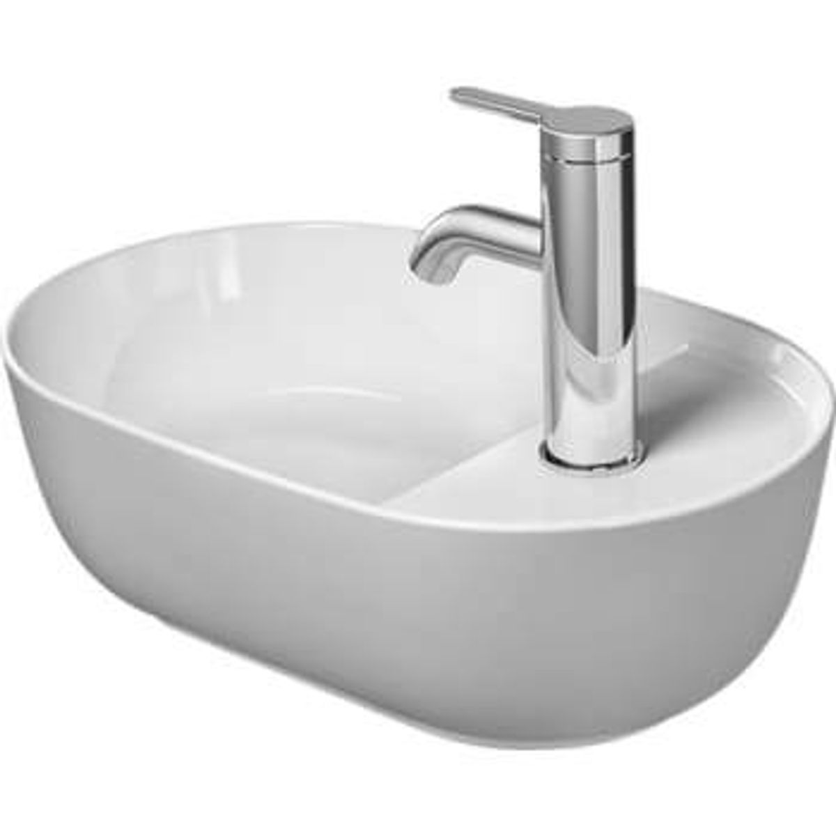 Duravit Luv bowle 42x27cm hanehul højre uden overløb med wondergliss