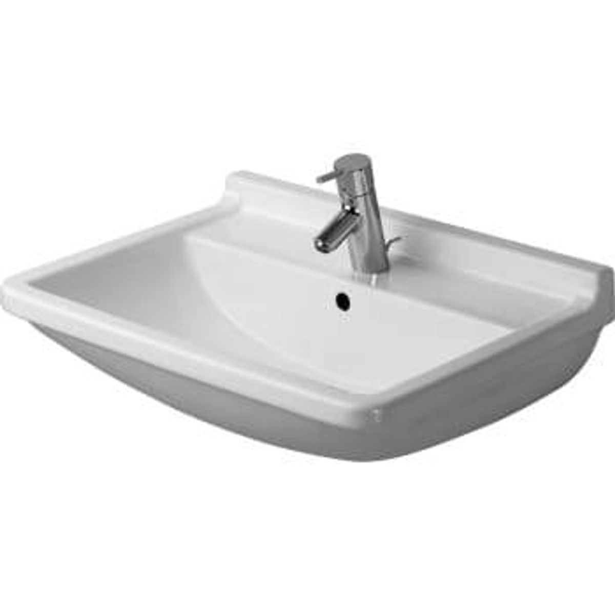 Duravit Starck 3 vask 55 cm med hanehul og wondergliss