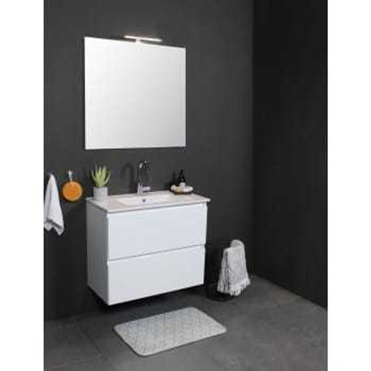 Cosani Sanibell Basicline grebsfri møbelsæt 50x46cm hvid højglans