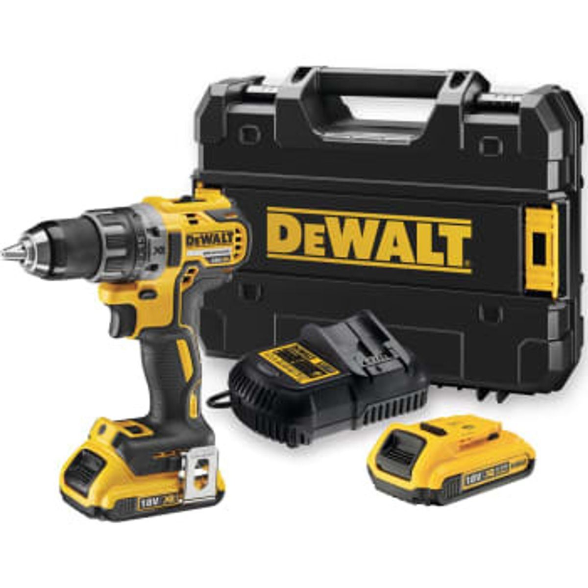 DEWALT 18 V XR bore-/skruemaskine DCD791D2-QW, 2 x 18 V/2,0 Ah