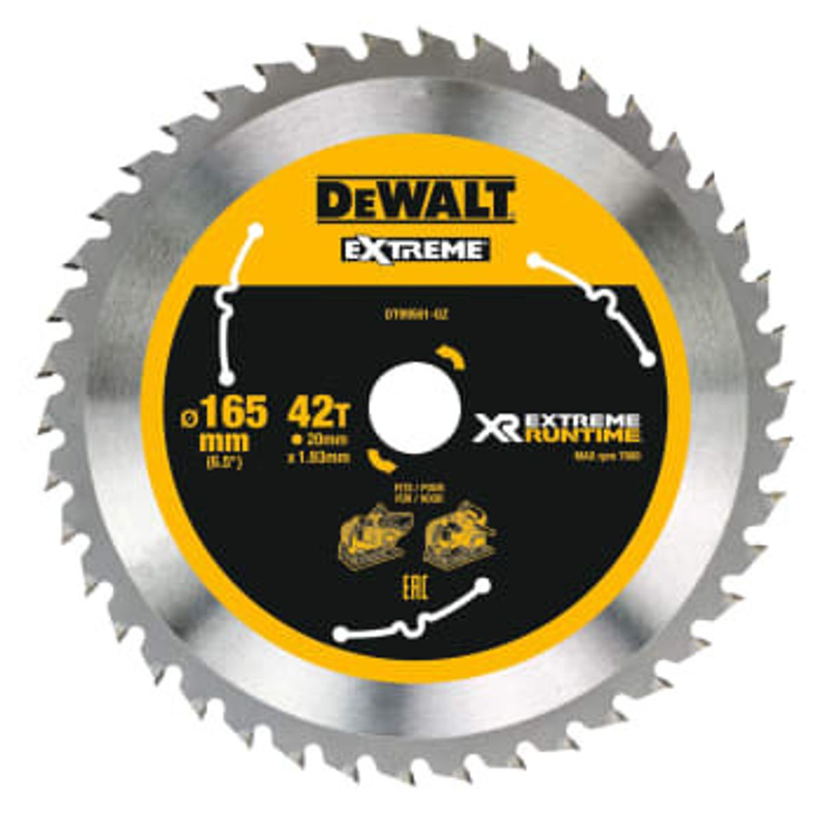 DEWALT rundsavsklinger til akkusave, Ø165/20 mm, 42 td.