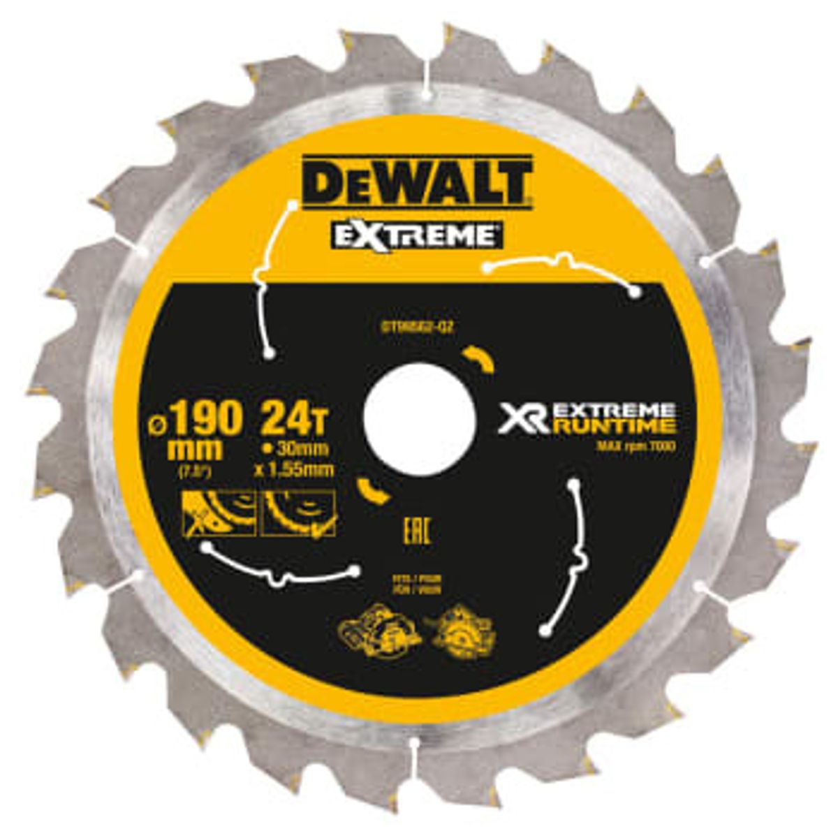 DEWALT rundsavsklinger til akkusave, Ø190/30 mm, 24 td.