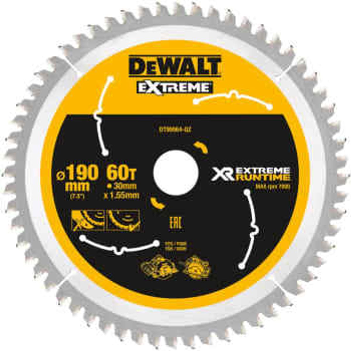 DEWALT rundsavsklinger til akkusave, Ø190/30 mm, 60 td.