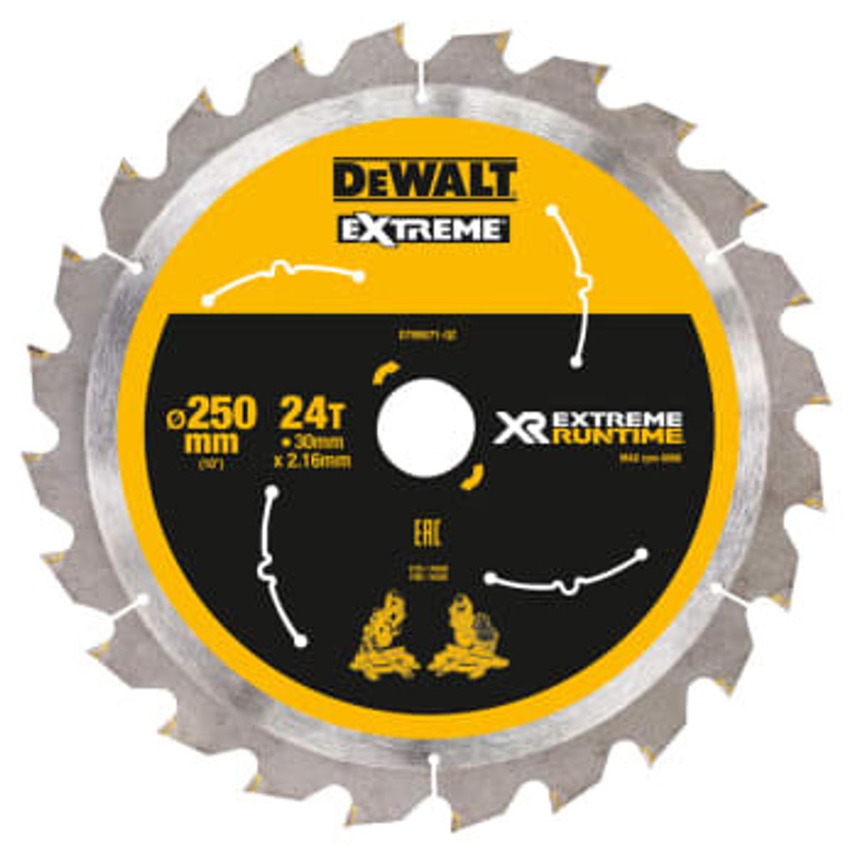 DEWALT rundsavsklinger til akkusave, Ø250/30 mm, 24 td.