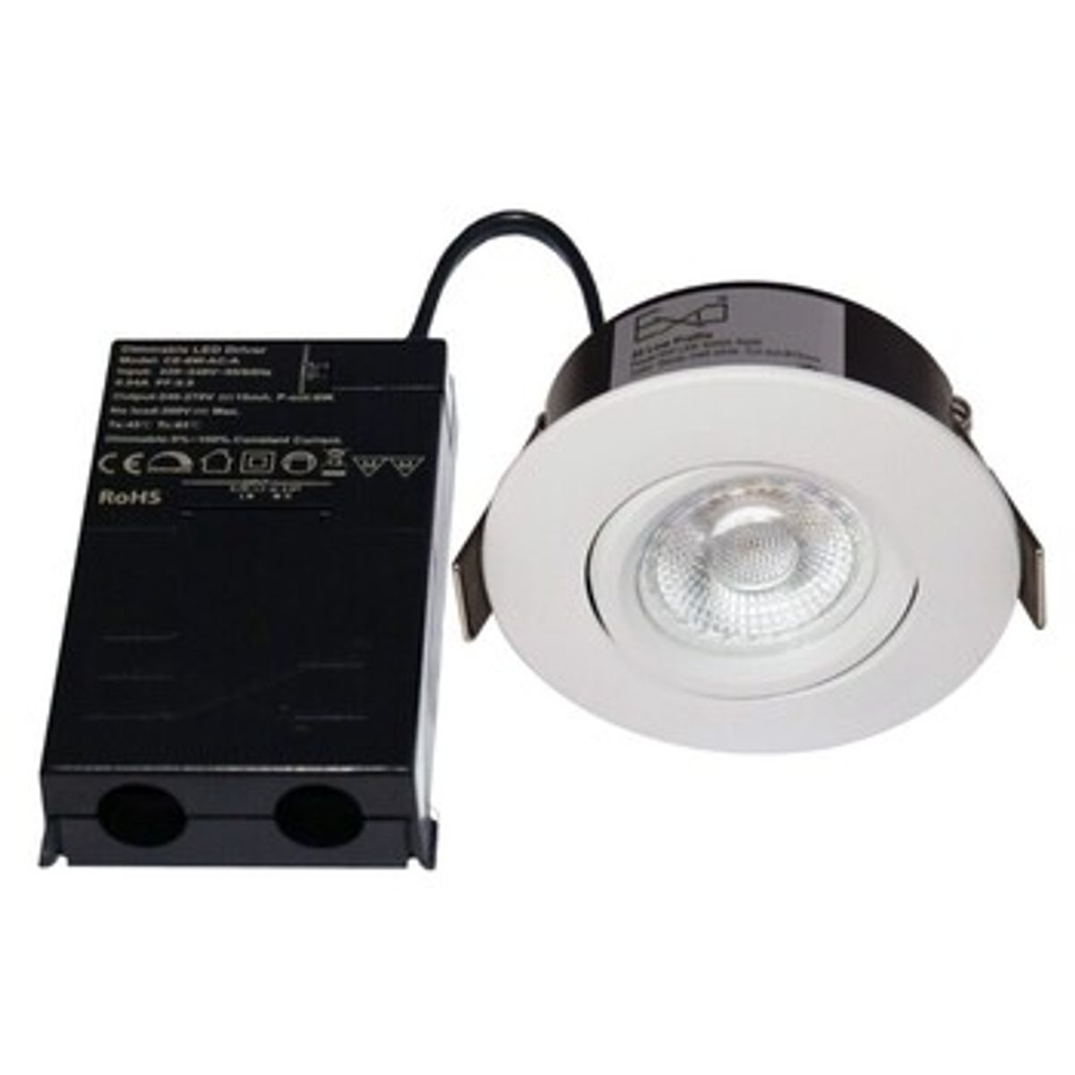 EXO 30 LOW PROFILE DOB Hvid 6W 320Lumen 3000K ø75mm