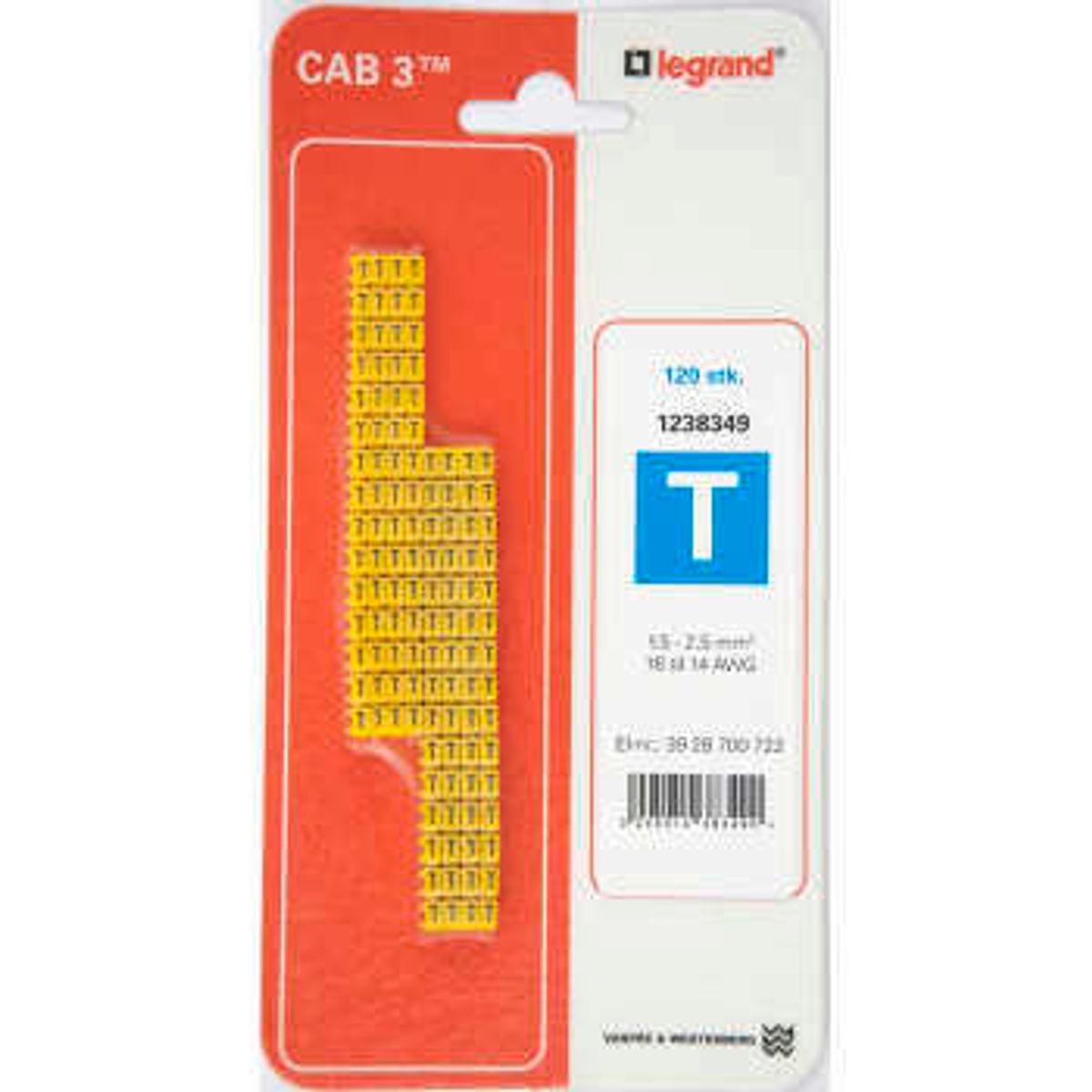 Legrand Cab3 ledningsmrk 1,5-2,5 (t) (120 stk)