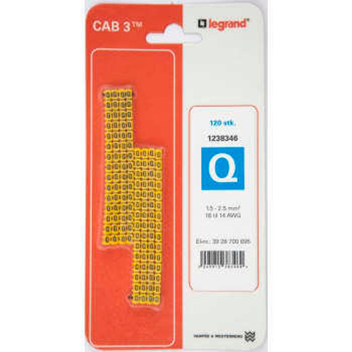 Legrand Cab3 ledningsmrk 1,5-2,5 (q) (120 stk)