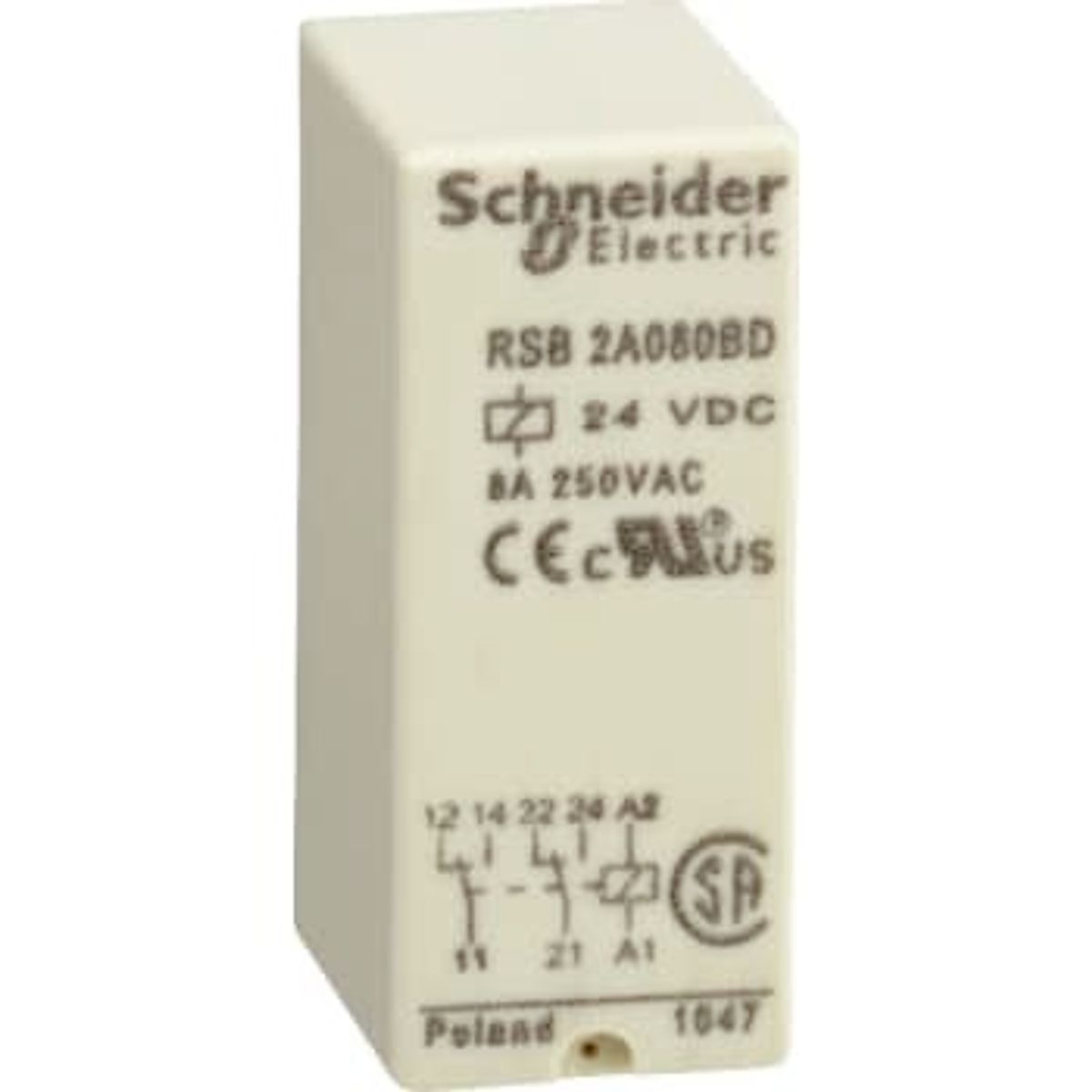 Schneider Electric Interfacerelæ 8a 2c/o 24vdc (10 stk)