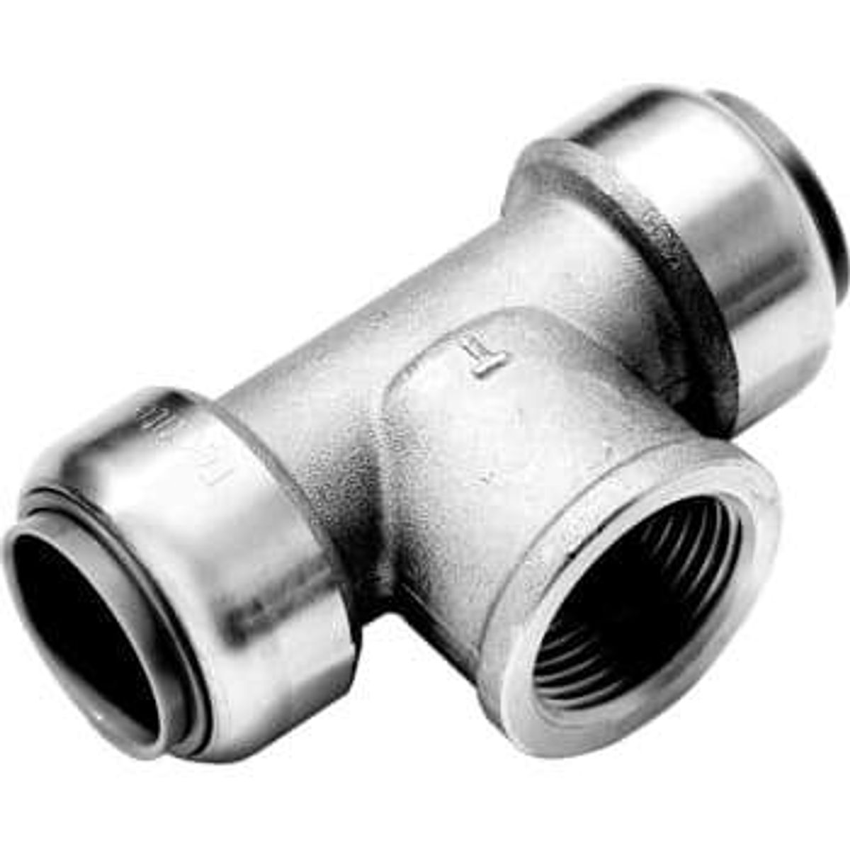 Roth tee 22 mm x 1/2 x 22 mm, indstikfittings i rustfri stål