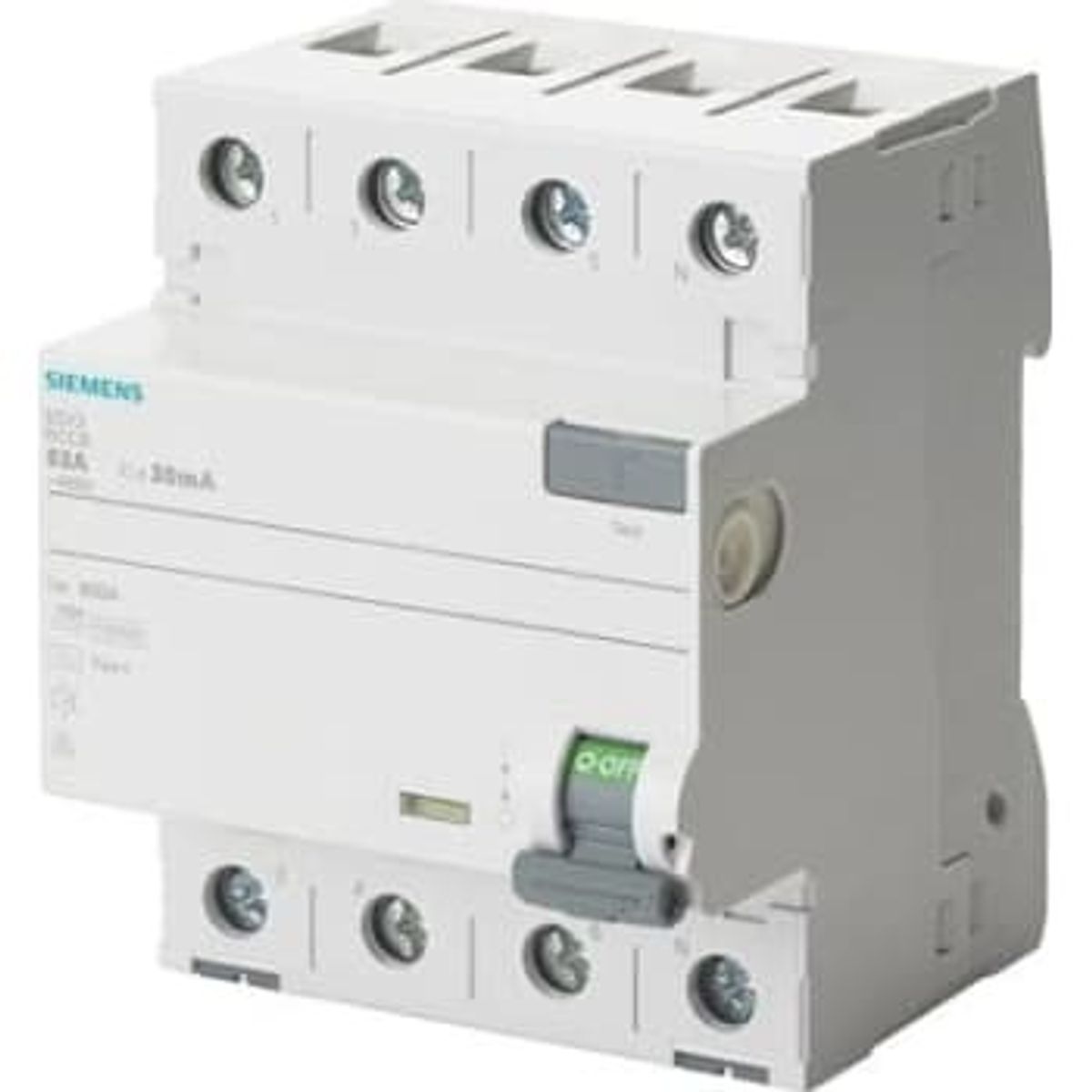 Siemens Fejlstrømsafbryder HPFI 63A, 4P, 30mA, korttidsforsinket, Type A