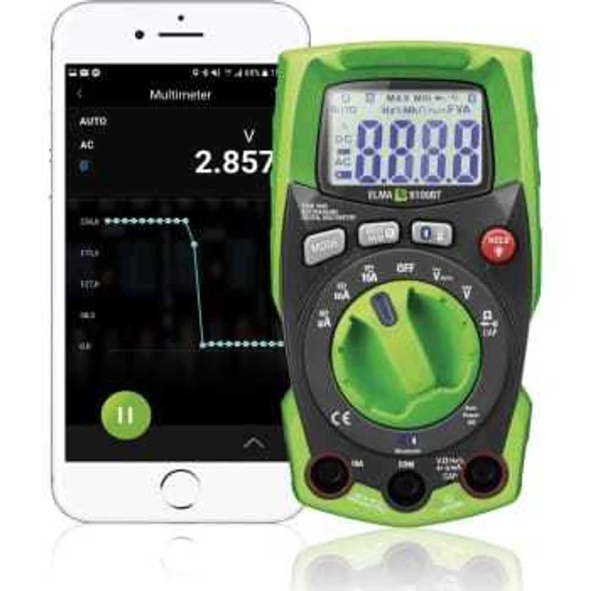 Multimeter Elma 6100BT IP65 sand RMS med bluetooth