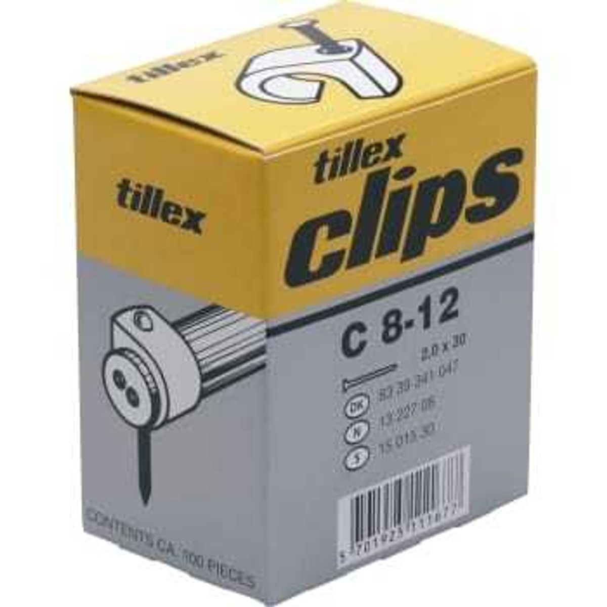 Tillex Clips 8-12/35mm-100 gr&aring; (100 stk)