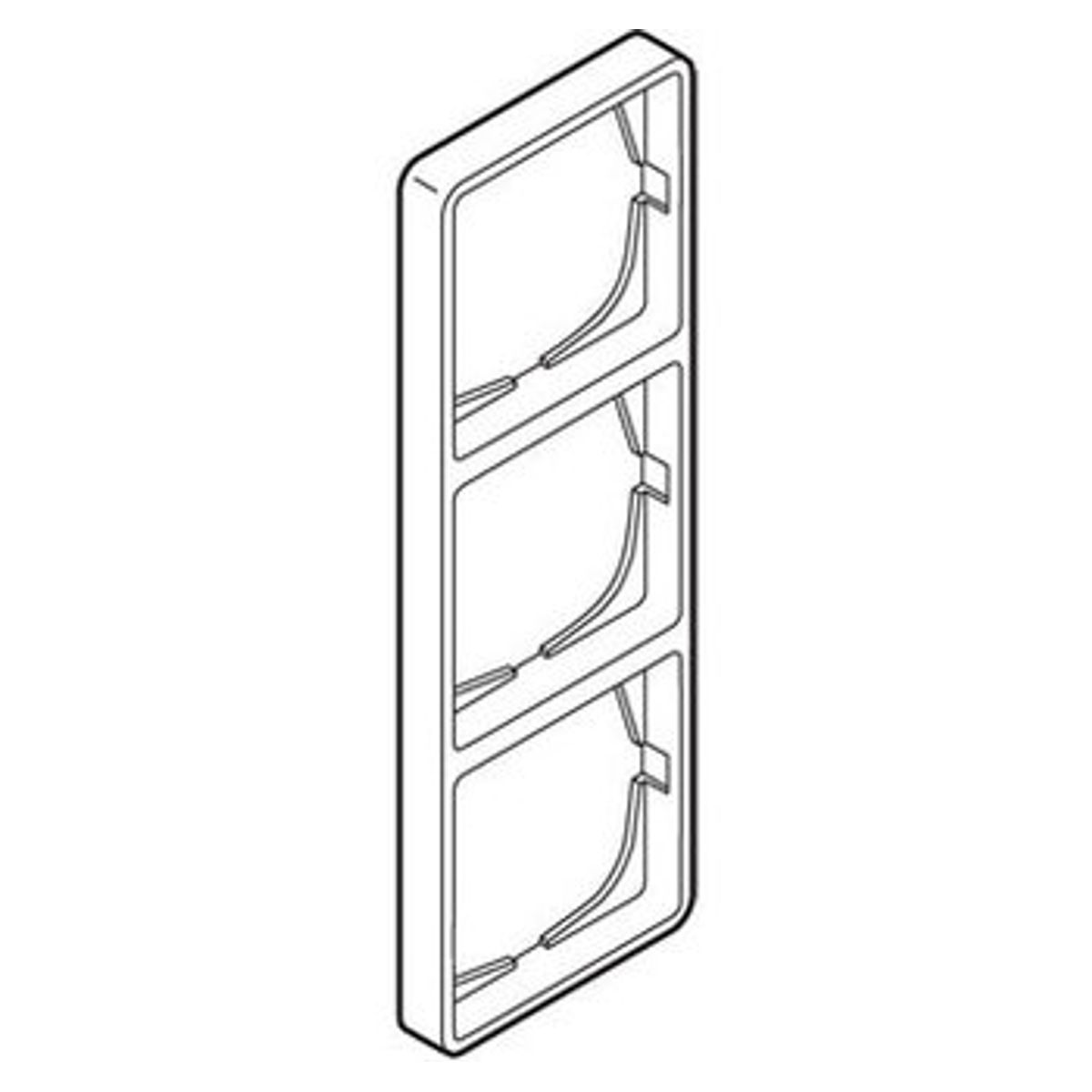 LK FUGA® ramme Baseline 50 3 modul stålmetallic