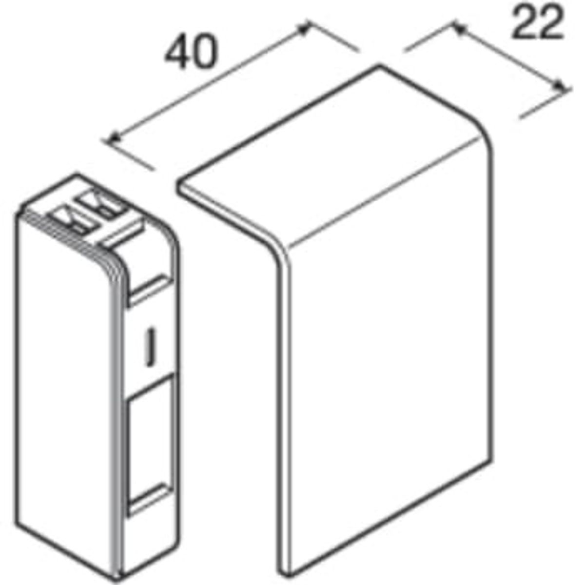 Tehalit Endeplade SL 55 mm Høj SL 200556D1 Alu Folie