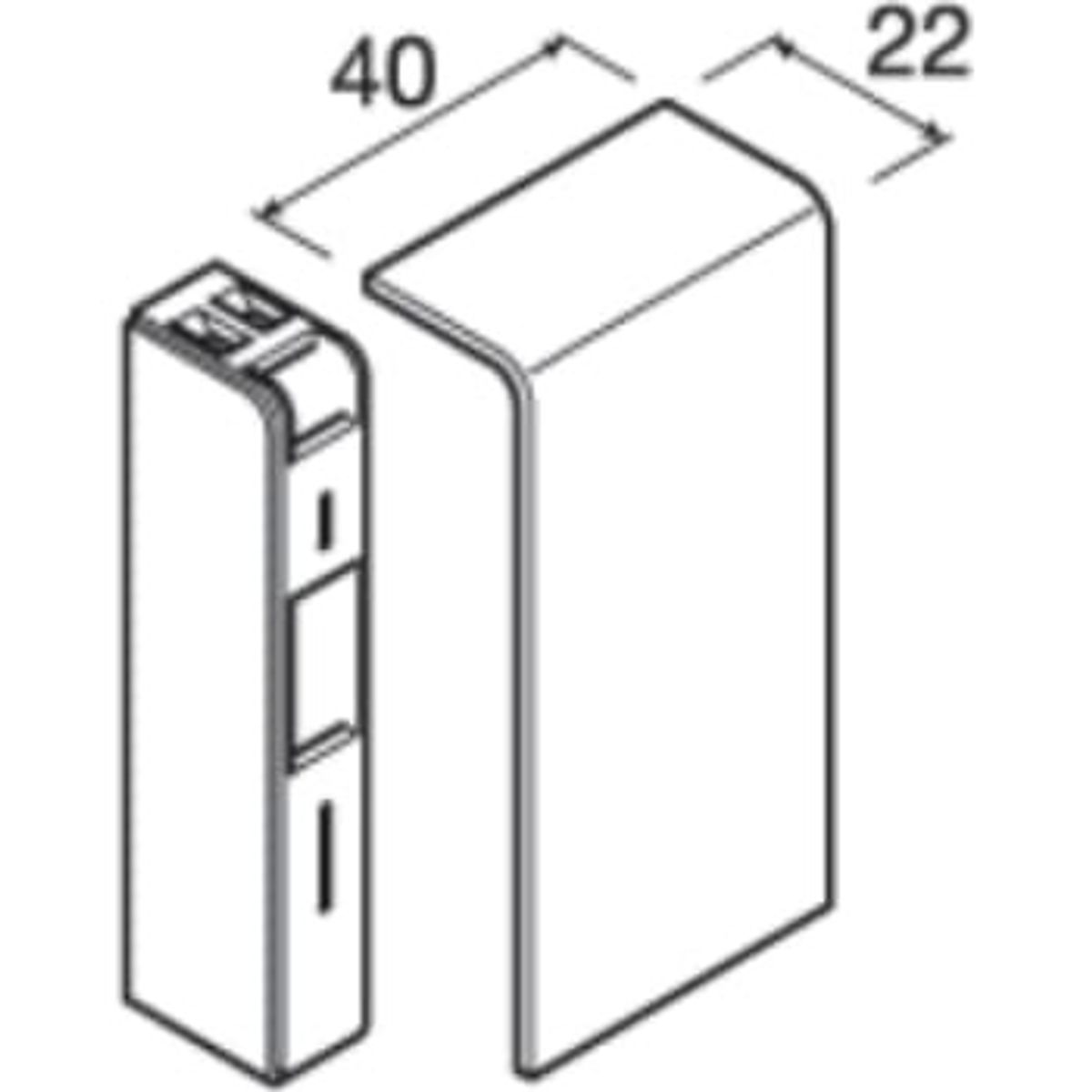 Tehalit Endeplade SL 80 mm Høj SL 200806D1 Alu Folie