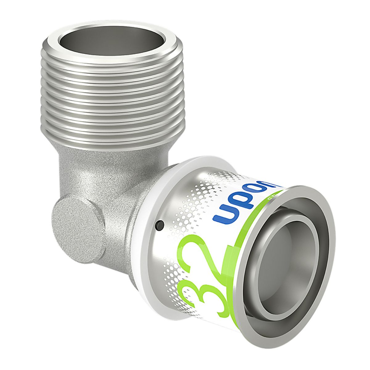 Uponor S-Press PLUS vinkel 90° med nippel 32 mm x 1''