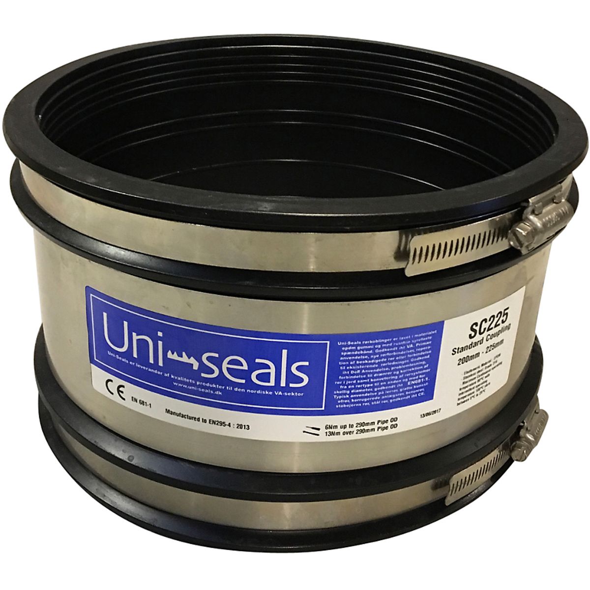 Uni-Seals HOFOR kobling 130-150 mm med indlæg til 110 mm glat rør