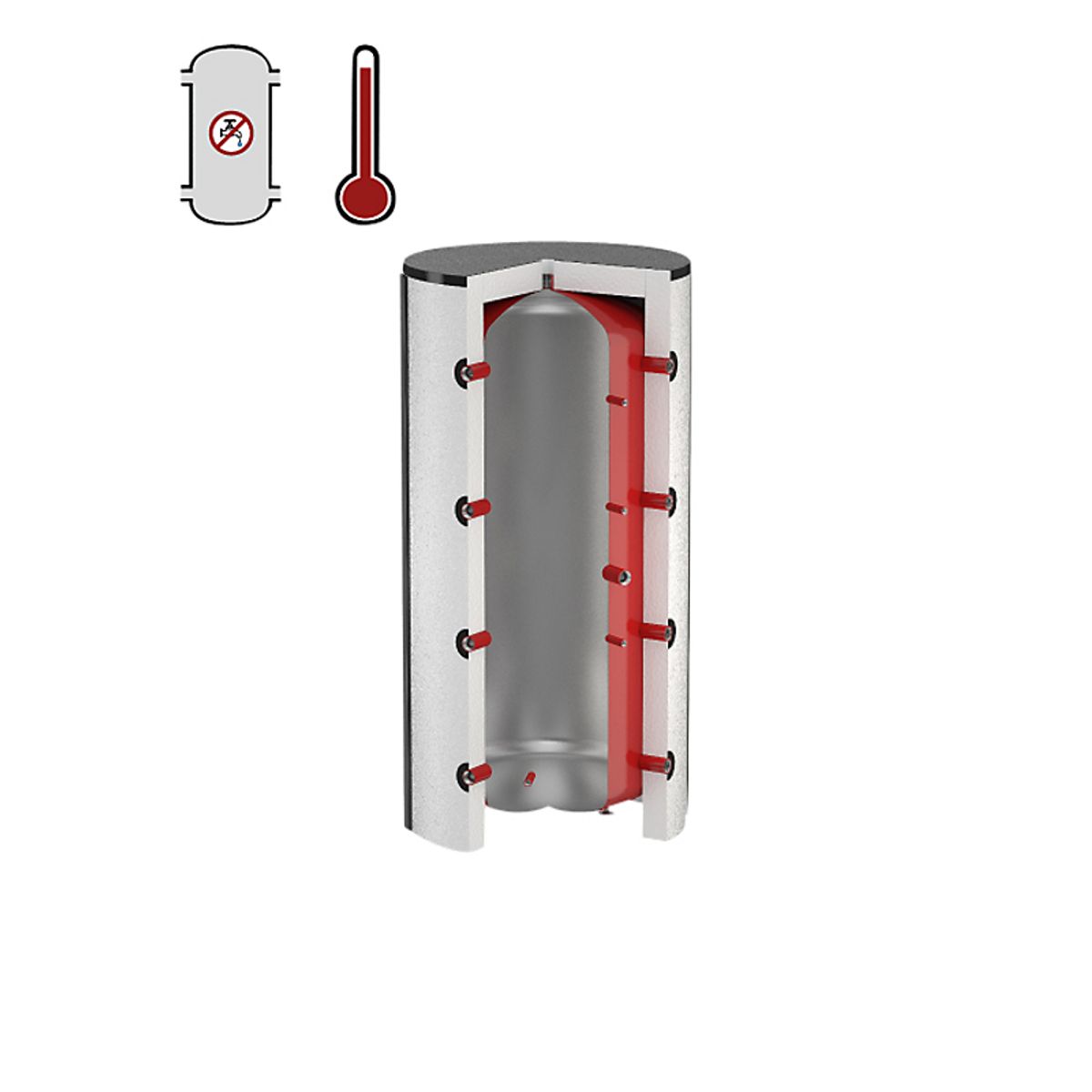 Flamco PS bufferbeholder 750 ltr. til centralvarme ekskl. Isolering