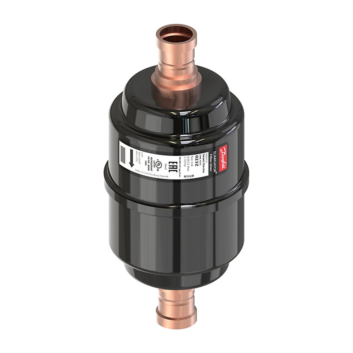 Danfoss DML 032S tørrefilter 46 bar, ODF, Kobberbelagt, 0,07 l, 0,20 g, 1/4''