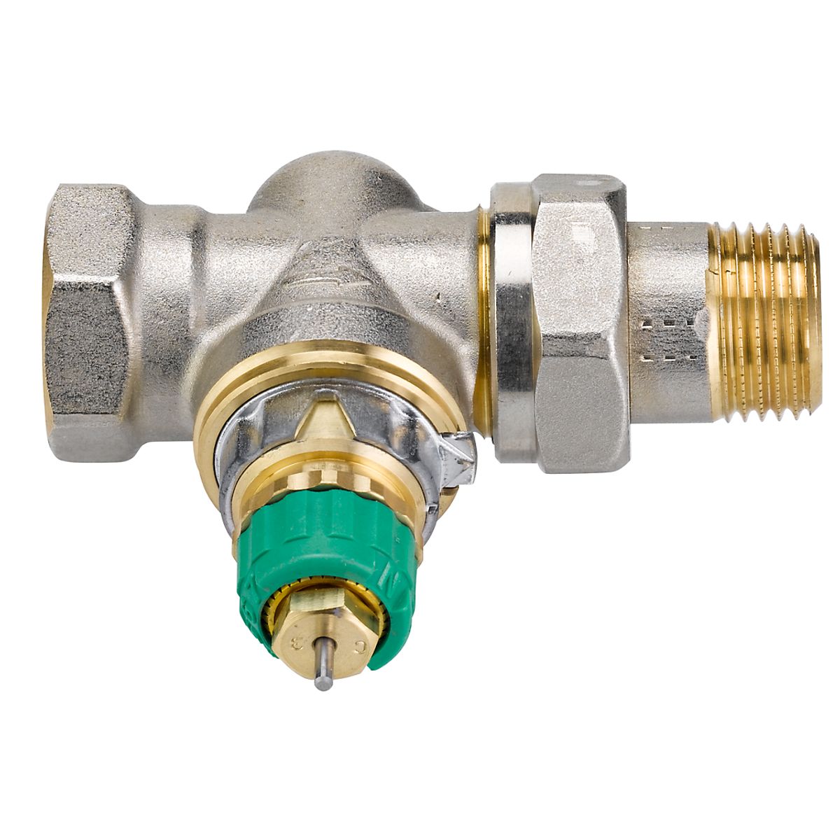 Danfoss RA-DV radiatorventil 1/2''. Ligeløbende med indbygget trykregulator til 2-strengsanlæg, 013G7714