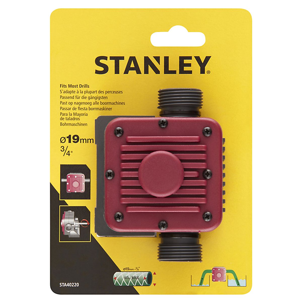 Stanley Pumpe 3/4'' passer til boremaskine 2500 liter/time