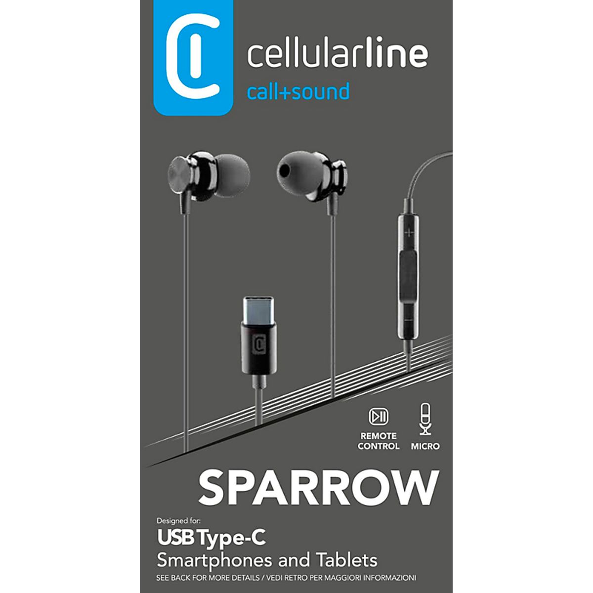 CL øreplugs In-Ear Mikrofon & svarknap på ledning & gummipropper til usb-c