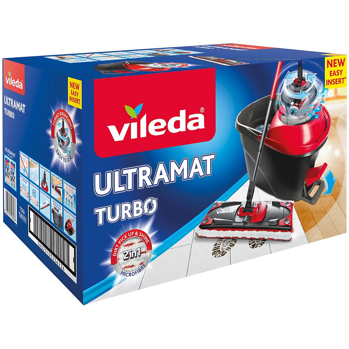 Vileda Ultramat turbo moppe Turbo Spin gulvmoppe m/spand med Spinvrider pedal