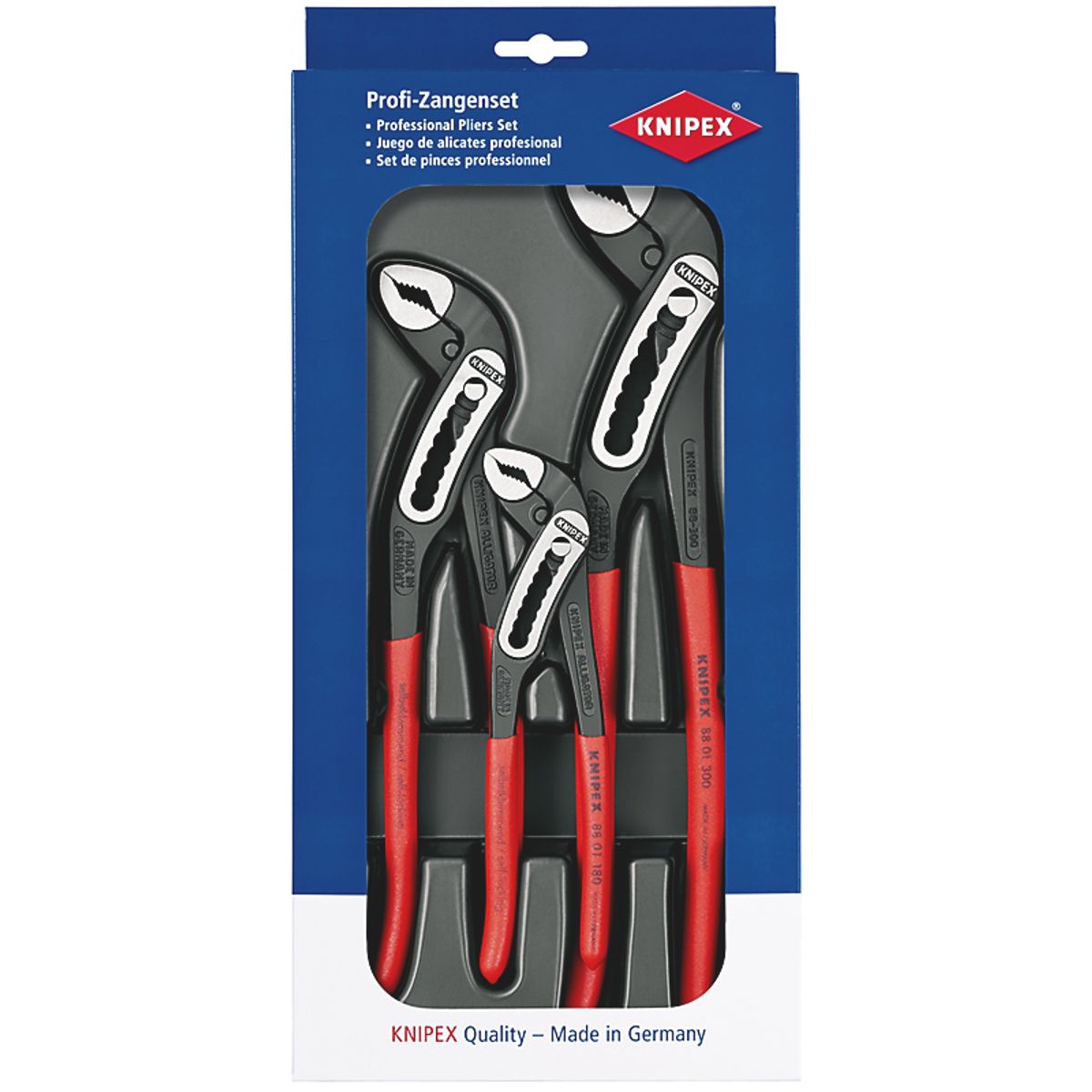 Knipex vandpumpetangsæt 8801 00 20 09 V03, 3 stk. 8801 180, 250 og 300 mm