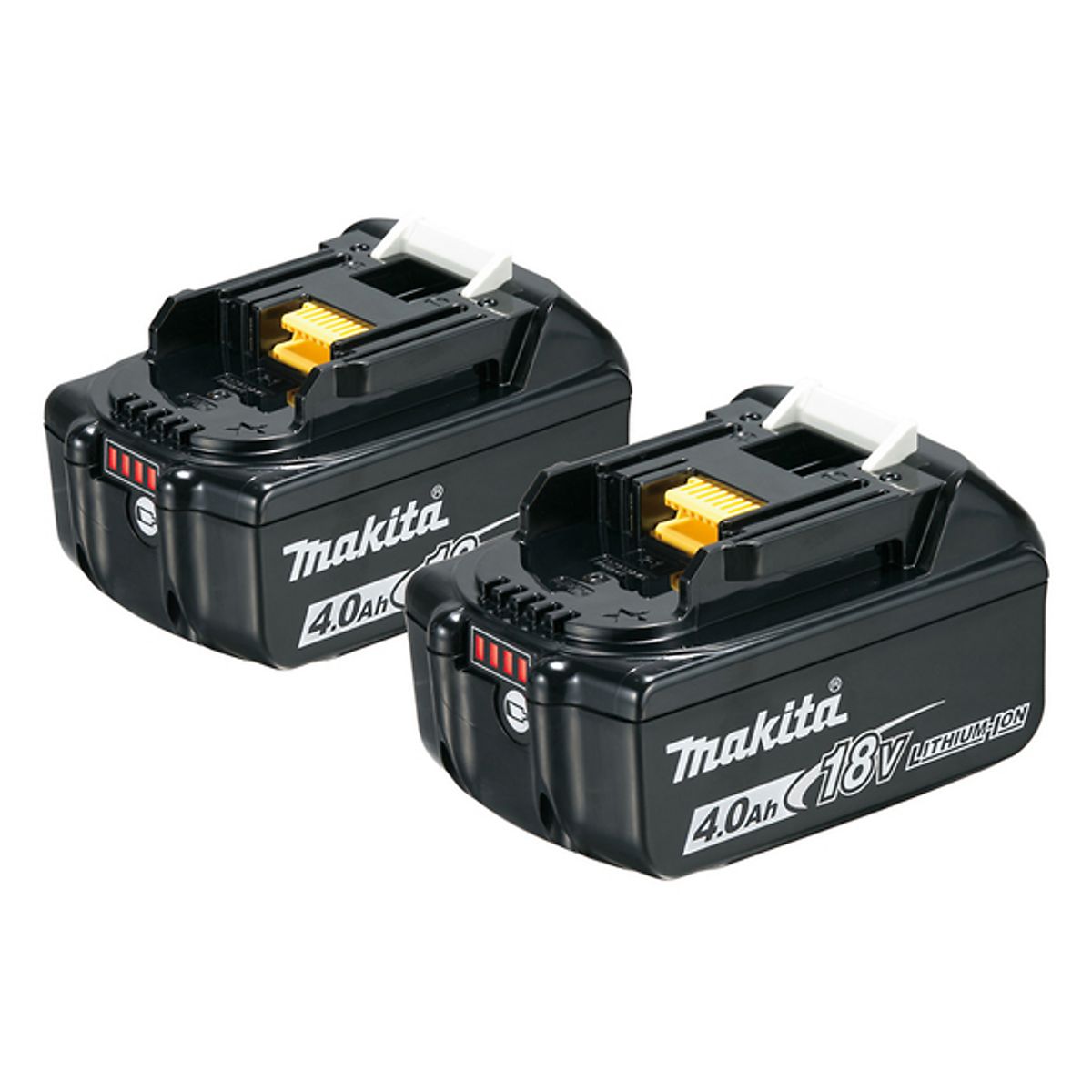 Makita Batteri 18V. 2 stk. 4,0Ah Li-ion slide-batteri med indikator. BL1840B