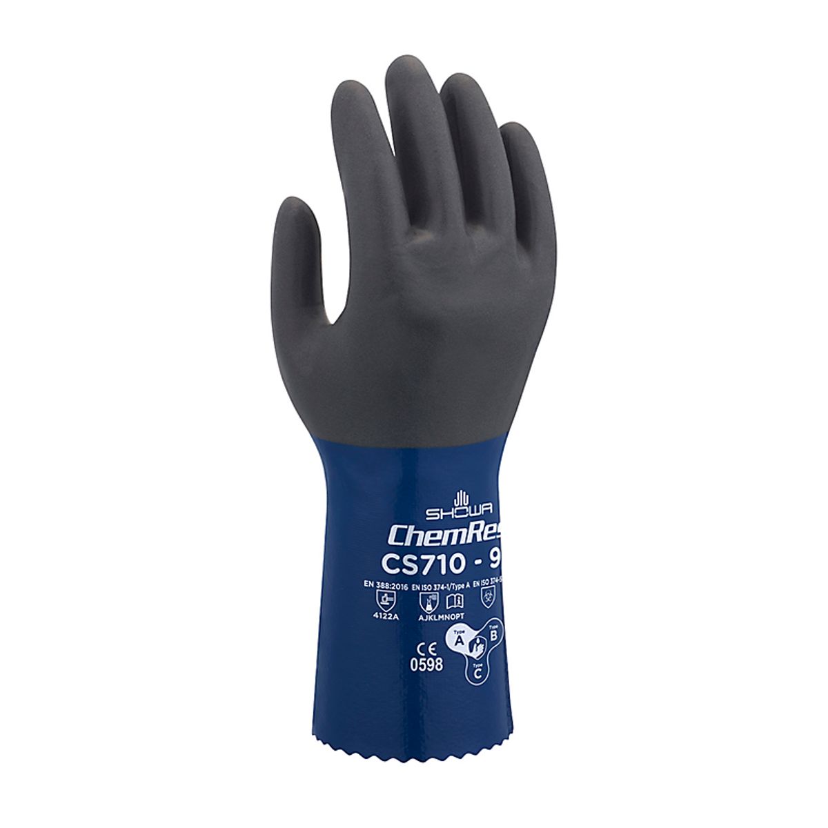 Showa Nitrilhandske CS710 30 cm med for af polyester. Str. 8