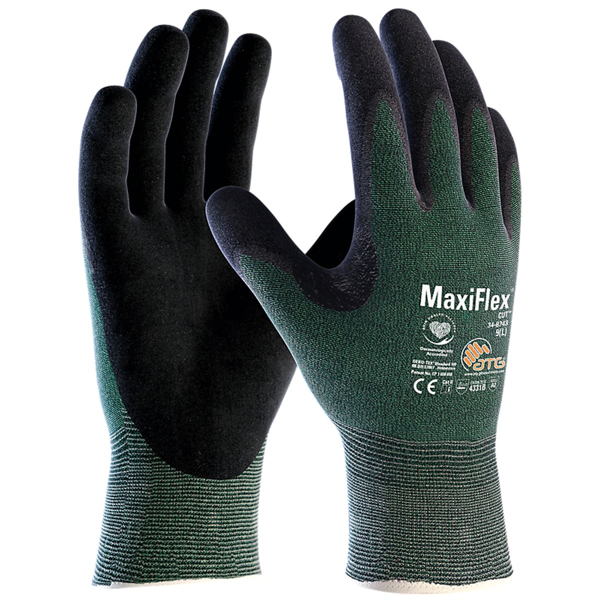 Maxiflex cut str. 9 Skærehæmmende handske niveau 3/B. optimal ergonomi og pasform.