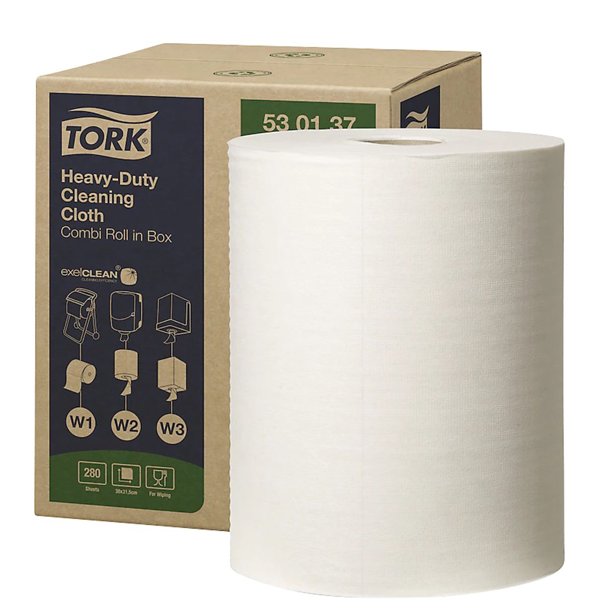 Tork premium aftørringspapir 530 - W1/W2/W3, hvid