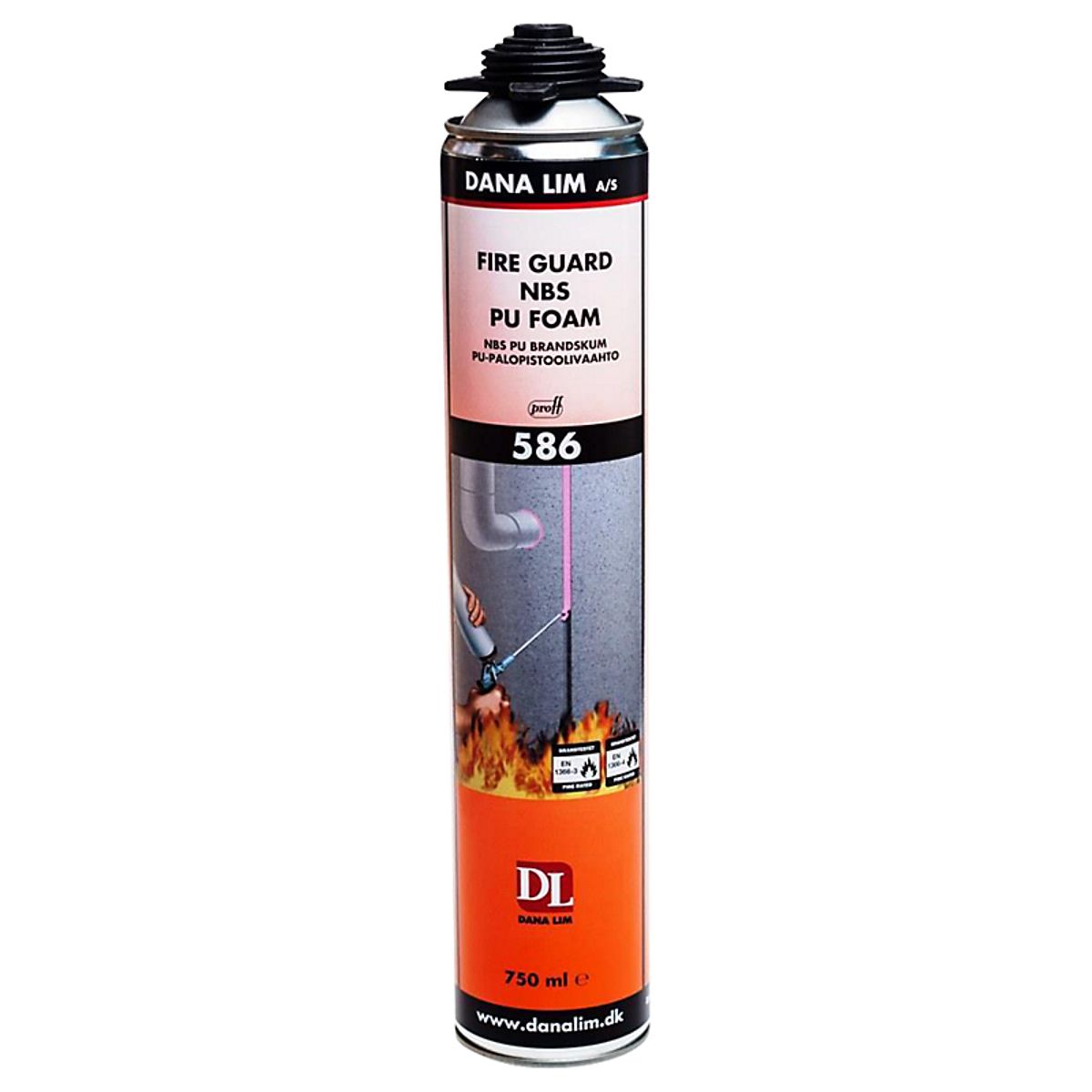 Dana Lim Fire Guard NBS Prof 586 Brandhæmmende polyuretanskum, 1-komponent - 750 ml