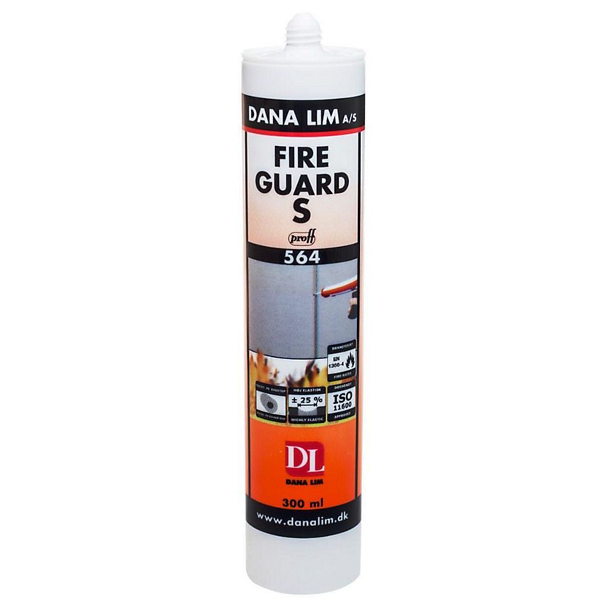 Fire Guard S 564 Hvid Brandsilicone til brandsikring af fuger - 300 ml