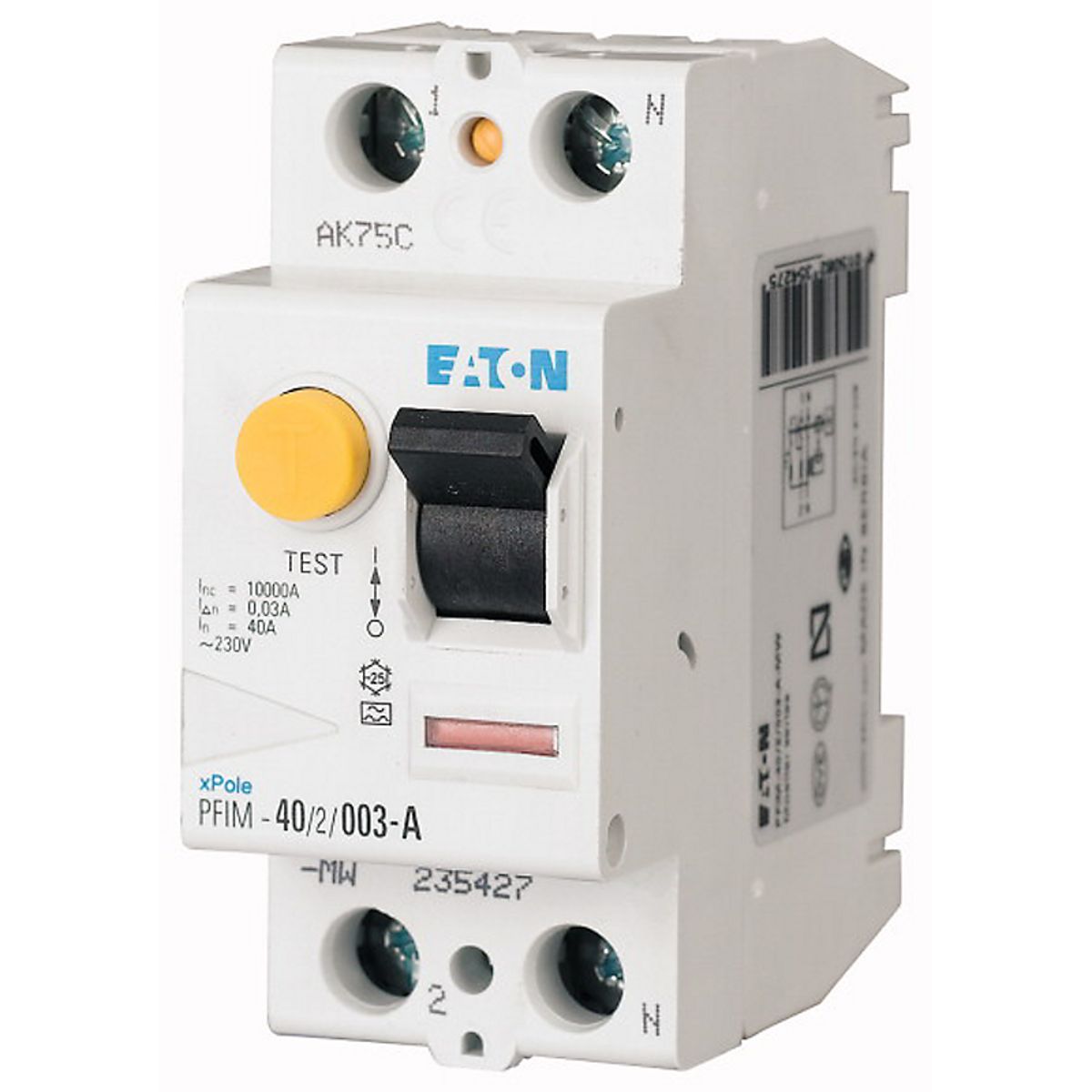 Eaton Hpfi rcd relæ 2p 40A Pfim-40/2/003-A