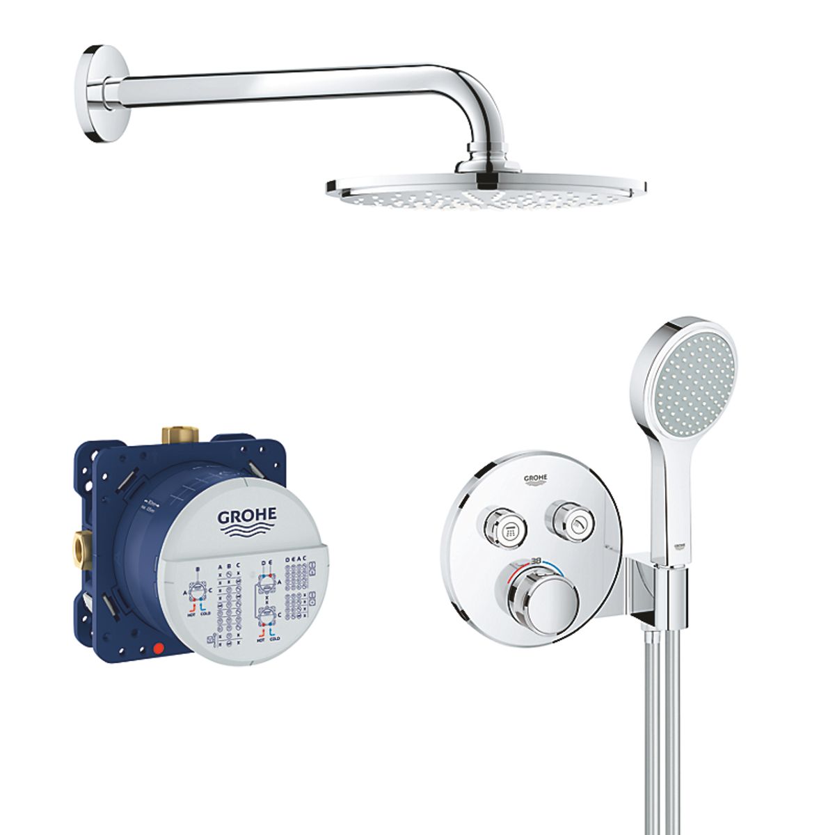 GROHE grohtherm SmartControl Brusesæt med hovedbruser