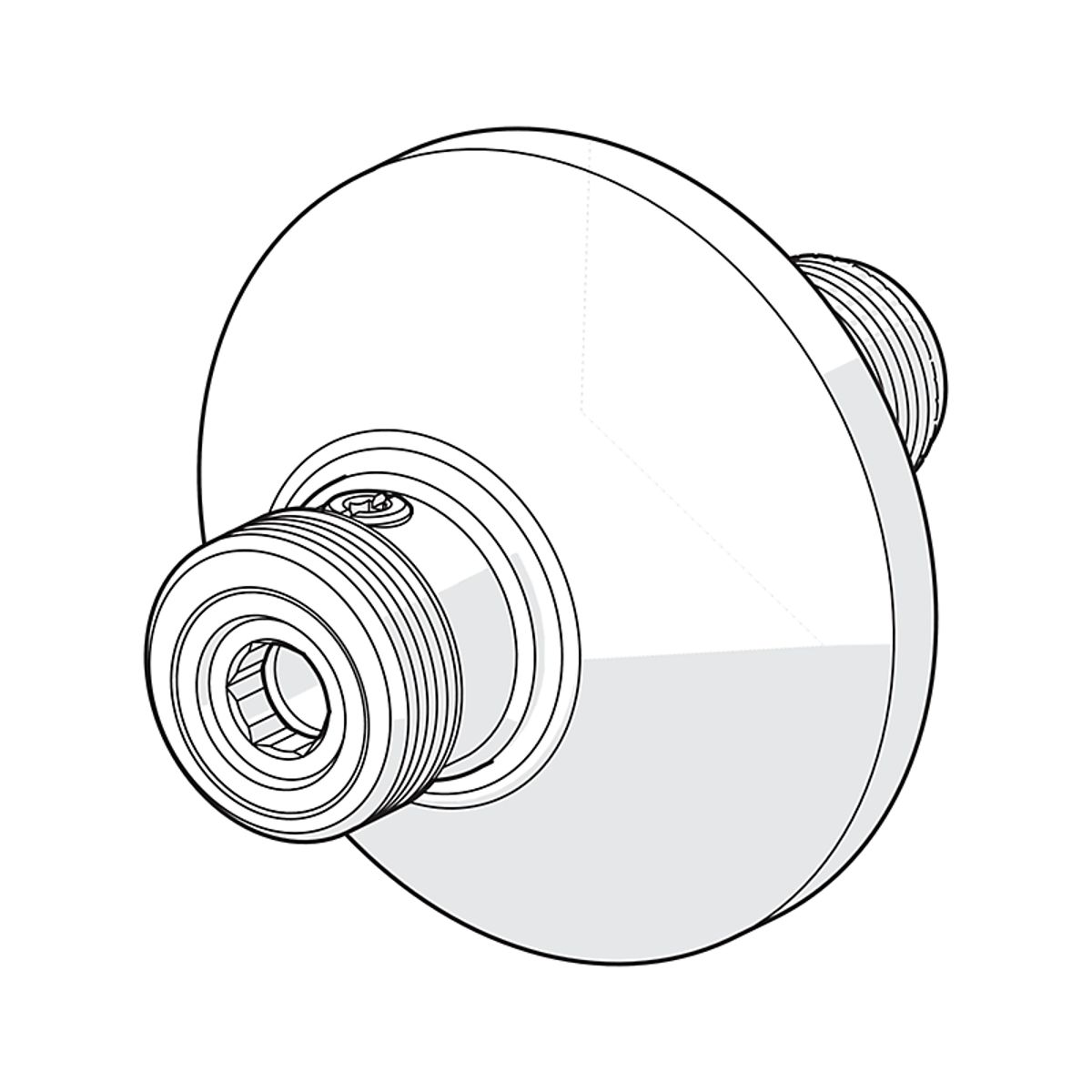 Oras tilgangsstykke 70mm 3/4x1/2 med afspærring, forkromet