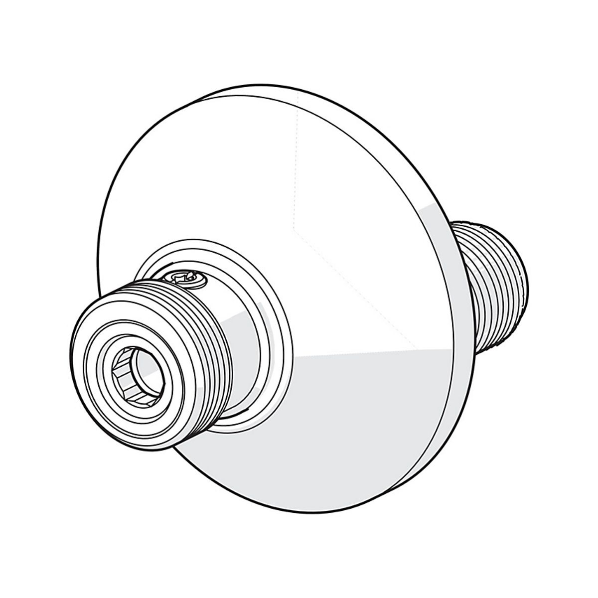 Oras tilgangsstykke 70mm 3/4x1/2 cc10mm med afspærring, forkromet