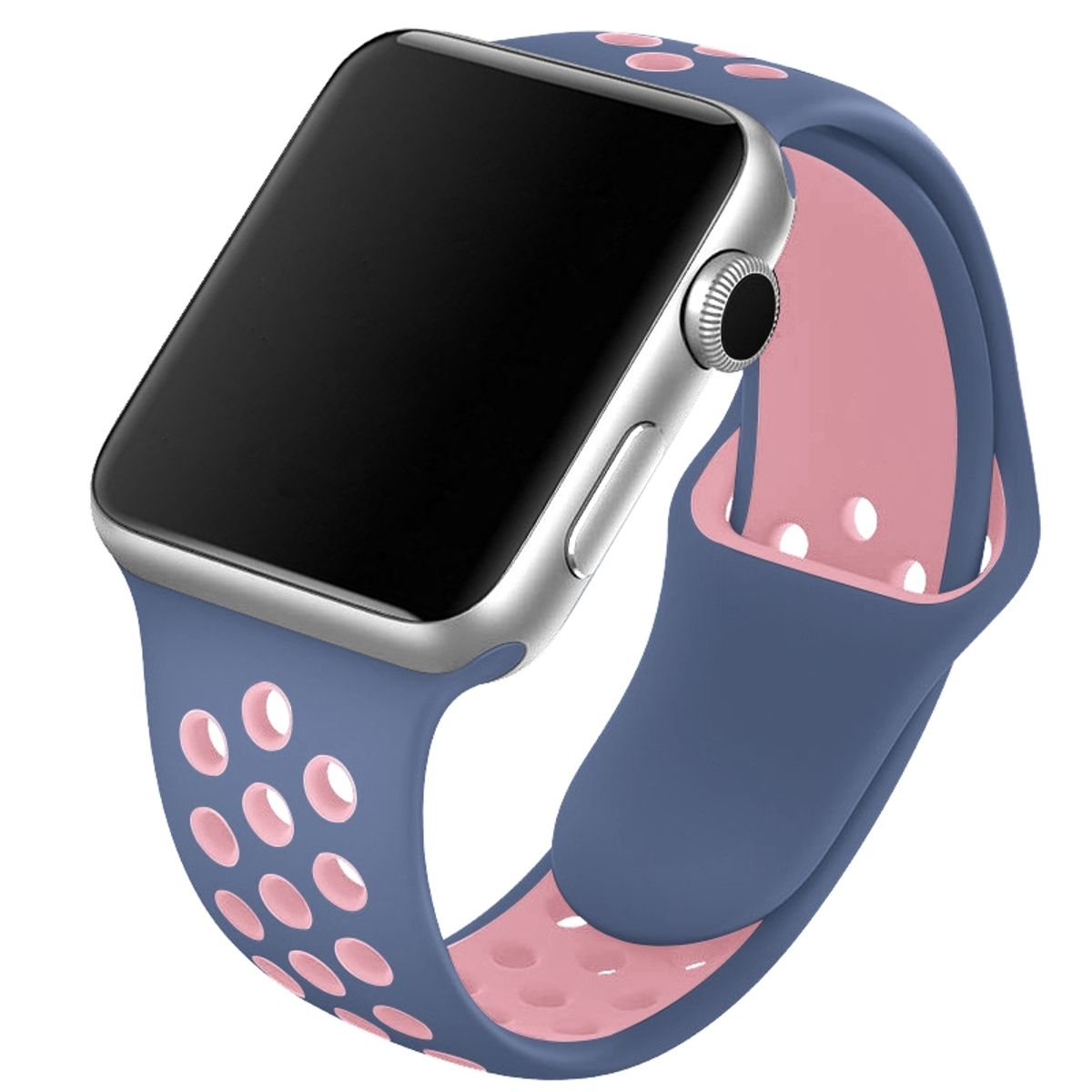 Apple Watch rem 38mm / 40mm blå/pink silikone