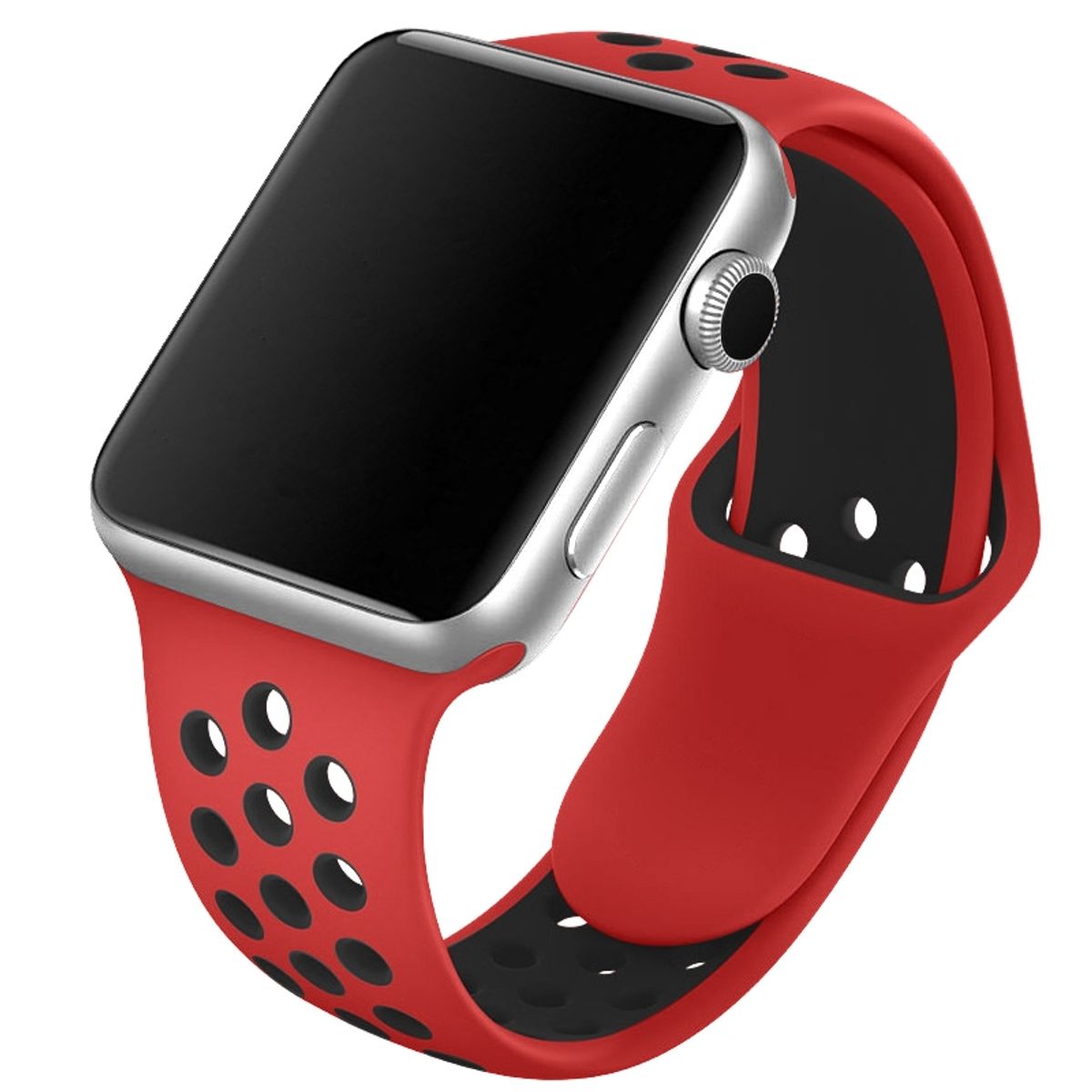 Apple Watch rem 42mm / 44mm rød silikone