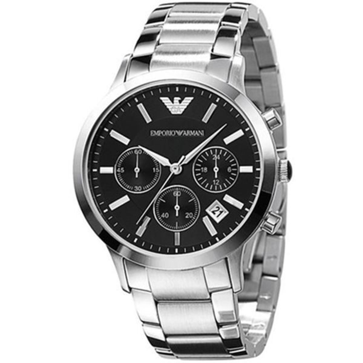 Emporio Armani Renato Black Silver Herreur AR2434